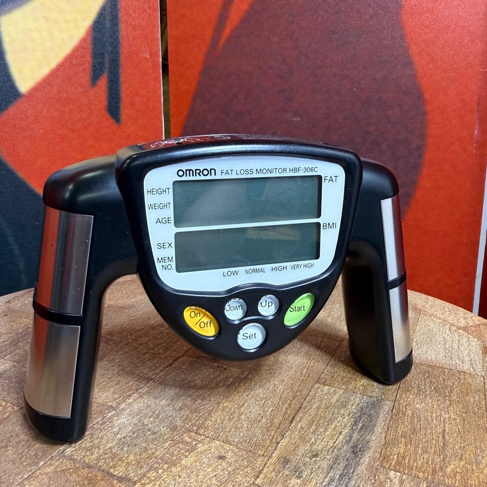 Omron Fat Loss Monitor HBF-306C Black Handheld Body Fat Percentage Analyzer BMI